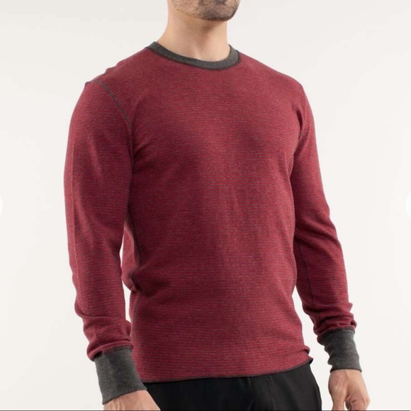 lululemon athletica Other - Lululemon Binary Reversible Crew Red/Gray L/XL